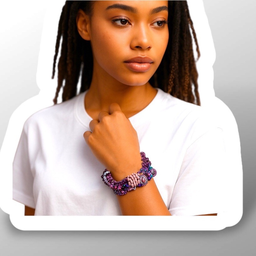 Elegant Purple Beaded Bracelet